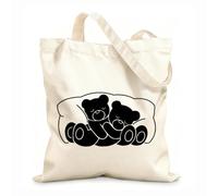 AILOONG Sac en toile Chambre d'enfant ours animaux tissu épais de 12 oz Sac à dessin 25x30cm Petit