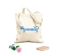 AILOONG Sac en toile Chat, animal de compagnie, code-barres, image d'animal drôle tissu épais de 340g/m² Sac à dessin