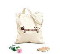 AILOONG Sac en toile Chat, animal de compagnie, code-barres, image d'animal drôle tissu épais de 340g/m² Sac à dessin