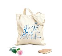 AILOONG Sac en toile Chien Chat Colibri Perroquet Caméléon Papillon Lapin tissu épais de 340g/m² Sac à dessin