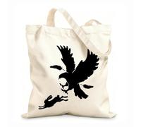 AILOONG Sac en toile Oiseau prédateur Plume Aigle Lièvre Lapin Chasse tissu épais de 12 oz Sac à dessin 35x40cm Grand