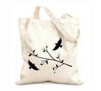 AILOONG Sac en toile Oiseaux Branche d'arbre Chambre de liberté tissu épais de 12 oz Sac à dessin 31x36cm Moyen