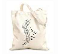 AILOONG Sac en toile Plumes, oiseaux volants, liberté tissu épais de 12 oz Sac à dessin 31x36cm Moyen