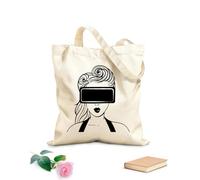 AILOONG Sacs à main en polyester et coton Casque de réalité virtuelle VR pour fille tissu épais de 12 oz Utilise comme trousse de maquillage 25x30cm Petit