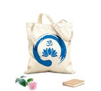 AILOONG Sacs à main en polyester et coton Fleur de lotus à l'intérieur du symbole zen Om du bouddhisme tissu épais de 340g/m² Utilise comme trousse de maquillage