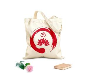 AILOONG Sacs à main en polyester et coton Fleur de lotus à l'intérieur du symbole zen Om du bouddhisme tissu épais de 340g/m² Utilise comme trousse de maquillage