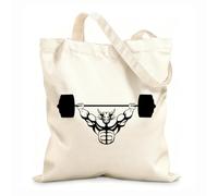 AILOONG Sacs à main en polyester et coton Haltérophile Taureau Musculation Centre de remise en forme Sport Gymnastique tissu épais de 12 oz Utilise comme trousse de maquillage 25x30cm Petit