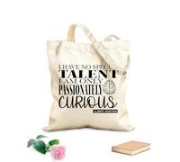 AILOONG Sacs à main en polyester et coton Je n'ai aucun talent particulier. Je suis seulement passionnément curieux. Albert Einstein tissu épais de 340g/m² Utilise comme trousse de maquillage