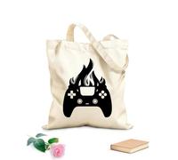 AILOONG Sacs à main en polyester et coton Jeu Game Boy Joystick Fire Playroom tissu épais de 12 oz Utilise comme trousse de maquillage 35x40cm Grand