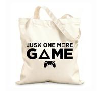 AILOONG Sacs à main en polyester et coton Jeu Phrase JustOne More Game Joystick tissu épais de 12 oz Utilise comme trousse de maquillage 35x40cm Grand