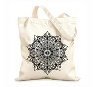 AILOONG Sacs à main en polyester et coton Mandala hindouisme Symbole de la fleur de lotus tissu épais de 12 oz Utilise comme trousse de maquillage 25x30cm Petit