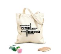 AILOONG Sacs à main en polyester et coton Mots clés de la motivation sportive : puissance, endurance, rage, force tissu épais de 12 oz Utilise comme trousse de maquillage 25x30cm Petit