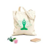 AILOONG Sacs à main en polyester et coton Postures de yoga, méditation, zen, fleur, lotus tissu épais de 340g/m² Utilise comme trousse de maquillage