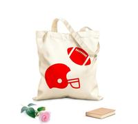 AILOONG Sacs à main en polyester et coton ramasseur de balles adolescent avec casque de football américain tissu épais de 340g/m² Utilise comme trousse de maquillage