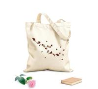 AILOONG Sacs à main en polyester et coton Silhouette d'un bel oiseau sur une branche de fleurs tissu épais de 340g/m² Utilise comme trousse de maquillage