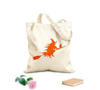 AILOONG Sacs à main en polyester et coton Sorcière volant avec un chat Halloween tissu épais de 340g/m² Utilise comme trousse de maquillage