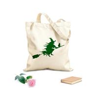 AILOONG Sacs à main en polyester et coton Sorcière volant avec un chat Halloween tissu épais de 340g/m² Utilise comme trousse de maquillage