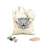 AILOONG Sacs à main en polyester et coton Studio de yoga bouddhiste Lotus Flower pour méditer tissu épais de 12 oz Utilise comme trousse de maquillage 25x30cm Petit