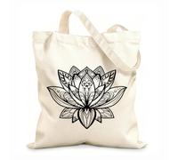 AILOONG Sacs à main en polyester et coton Studio de yoga bouddhiste Lotus Flower pour méditer tissu épais de 12 oz Utilise comme trousse de maquillage 31x36cm Moyen