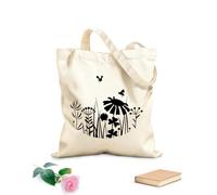 AILOONG Sacs à main en polyester et coton tissu épais de 12 oz Fleurs des prés, herbe, abeilles, chambre naturelle Utilise comme trousse de maquillage 35x40cm Grand