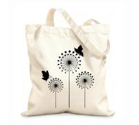 AILOONG Sacs à main en polyester et coton tissu épais de 12 oz Magnifique vinyle floral avec des fleurs de pissenlit et des papillons Utilise comme trousse de maquillage 35x40cm Grand