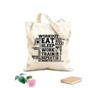 AILOONG Sacs à main en polyester et coton tissu épais de 12 oz Mots clés : Gymnastique, Fitness, Style de vie, Sports, Santé, Entraînement sain Utilise comme trousse de maquillage 25x30cm Petit