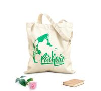 AILOONG Sacs à main en polyester et coton tissu épais de 340g/m² Athlète de parkour et lettrage adolescent Utilise comme trousse de maquillage