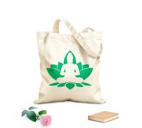 AILOONG Sacs à main en polyester et coton tissu épais de 340g/m² Bouddha Fleur de lotus Bouddhisme Yoga Méditation Utilise comme trousse de maquillage