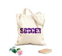 AILOONG Sacs à main en polyester et coton tissu épais de 340g/m² Jeu de silhouettes sportives, mot de football Utilise comme trousse de maquillage