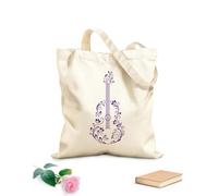 AILOONG Sacs à main en polyester et coton tissu épais de 340g/m² Musique Guitare Composée de Fleurs Chanson Romantique Utilise comme trousse de maquillage