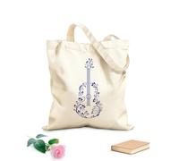 AILOONG Sacs à main en polyester et coton tissu épais de 340g/m² Musique Guitare Composée de Fleurs Chanson Romantique Utilise comme trousse de maquillage