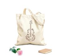 AILOONG Sacs à main en polyester et coton tissu épais de 340g/m² Musique Guitare Composée de Fleurs Chanson Romantique Utilise comme trousse de maquillage