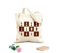 AILOONG Sacs à main en polyester et coton tissu épais de 340g/m² Pièces d'échecs, jeu d'échecs, club d'échecs, échiquier Utilise comme trousse de maquillage