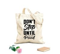 AILOONG Sacs bandoulière en toile de coton Citations de gym : N'arrêtez pas tant que vous n'êtes pas fier tissu épais de 12 oz Utilise comme sac à outils 25x30cm Petit