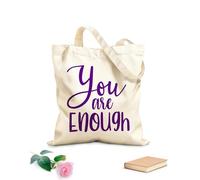AILOONG Sacs bandoulière en toile de coton Citations inspirantes sur le thème « Tu es assez bien comme tu es ». tissu épais de 340g/m² Utilise comme sac à outils