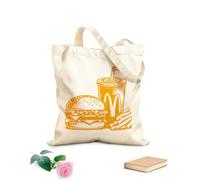 AILOONG Sacs bandoulière en toile de coton Silhouette artistique de hamburger dans une tasse de café sur fond blanc tissu épais de 340g/m² Utilise comme sac à outils