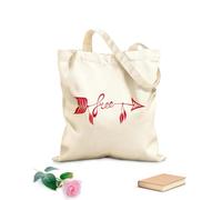 AILOONG Sacs de courses en polyester et coton Amour sauvage, mot gratuit dans la flèche bohème tissu épais de 340g/m² Réutilisable