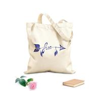 AILOONG Sacs de courses en polyester et coton Amour sauvage, mot gratuit dans la flèche bohème tissu épais de 340g/m² Réutilisable