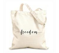 AILOONG Sacs de courses en polyester et coton Calligraphie de la liberté, inspiration en un mot tissu épais de 12 oz Réutilisable 31x36cm Moyen