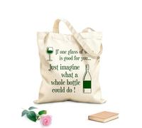 AILOONG Sacs de courses en polyester et coton Citations et proverbes humoristiques sur le vin : les 100 meilleurs pour vos créations graphiques tissu épais de 340g/m² Réutilisable