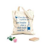 AILOONG Sacs de courses en polyester et coton Citations et proverbes humoristiques sur le vin : les 100 meilleurs pour vos créations graphiques tissu épais de 340g/m² Réutilisable