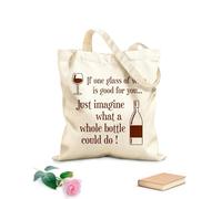 AILOONG Sacs de courses en polyester et coton Citations et proverbes humoristiques sur le vin : les 100 meilleurs pour vos créations graphiques tissu épais de 340g/m² Réutilisable