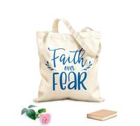 AILOONG Sacs de courses en polyester et coton Citations inspirantes sur la foi plutôt que la peur tissu épais de 340g/m² Réutilisable