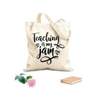 AILOONG Sacs de courses en polyester et coton Citations inspirantes sur l'enseignement tissu épais de 12 oz Réutilisable 31x36cm Moyen