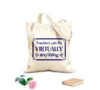 AILOONG Sacs de courses en polyester et coton Citations sur le pouvoir quasi illimité des enseignants tissu épais de 340g/m² Réutilisable