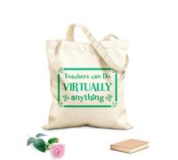 AILOONG Sacs de courses en polyester et coton Citations sur le pouvoir quasi illimité des enseignants tissu épais de 340g/m² Réutilisable