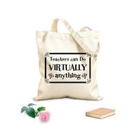 AILOONG Sacs de courses en polyester et coton Citations sur le pouvoir quasi illimité des enseignants tissu épais de 12 oz Réutilisable 35x40cm Grand