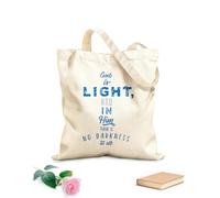 AILOONG Sacs de courses en polyester et coton Dieu est lumière. Inscription biblique en forme de croix. tissu épais de 340g/m² Réutilisable