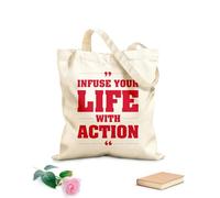 AILOONG Sacs de courses en polyester et coton Donnez du peps à votre vie grâce à l'action tissu épais de 340g/m² Réutilisable