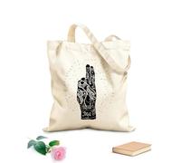 AILOONG Sacs de courses en polyester et coton Élément Yoga Mudra Mains tissu épais de 12 oz Réutilisable 25x30cm Petit